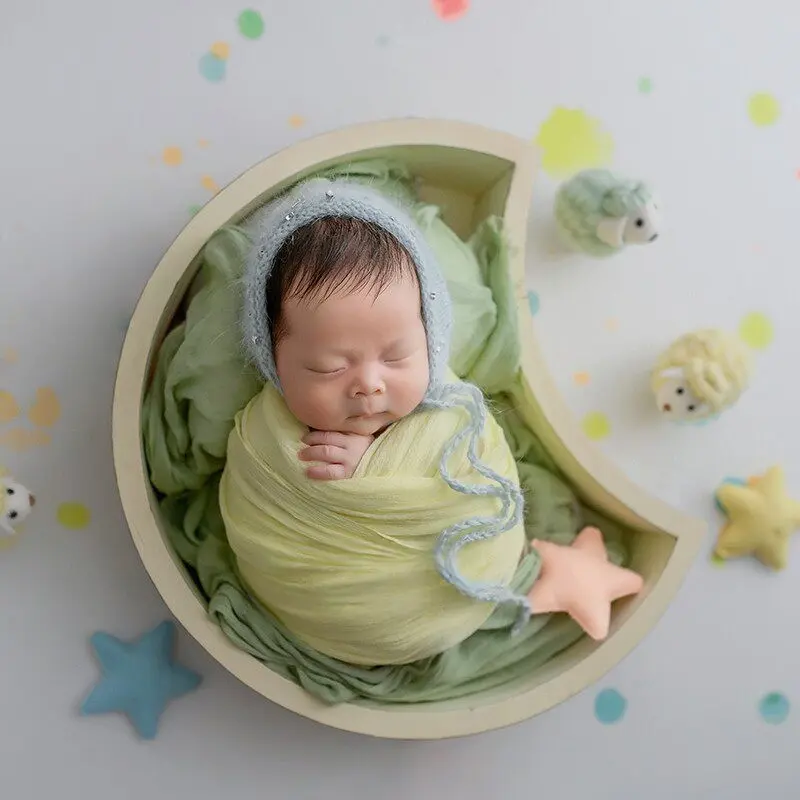 Vintage Wooden Posing Props (Moon & Stars) - Newborn Photography Props - Image 3
